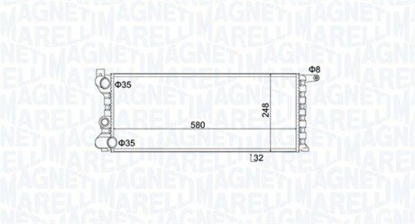 Радіатор охолодження двигуна magneti Marelli 350213154100 на Фиат Панда