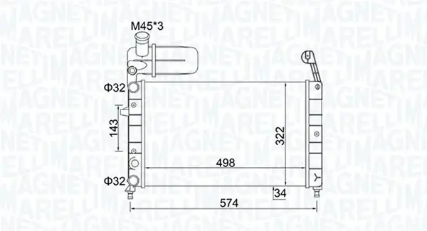 Радіатор охолодження двигуна Magneti Marelli 350213154400 (фото 1)