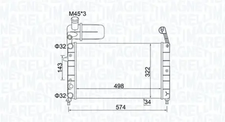 Радіатор охолодження двигуна Magneti Marelli 350213154400