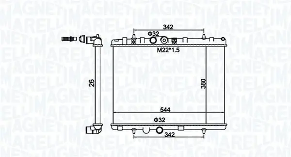 Радиатор охлаждения двигателя magneti marelli 350213156100