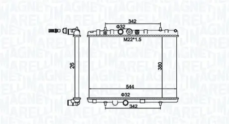 Радиатор охлаждения двигателя magneti marelli 350213156100