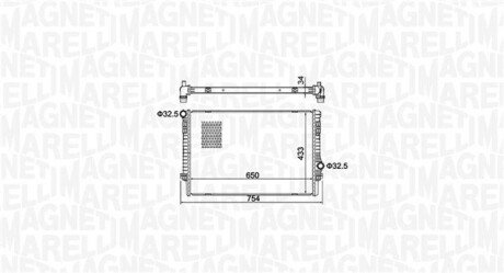 Радіатор охолодження двигуна magneti Marelli 350213156200 на Шкода Octavia A8