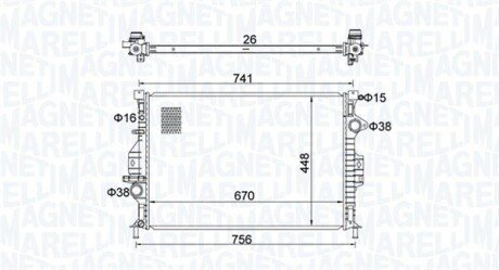 Радіатор охолодження двигуна magneti Marelli 350213157700