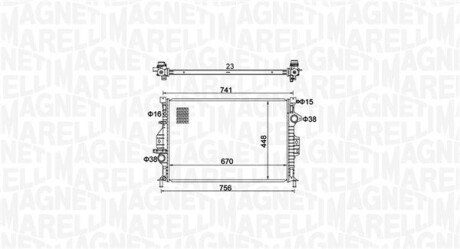 Радиатор охлаждения двигателя magneti Marelli 350213157700 на Вольво S60