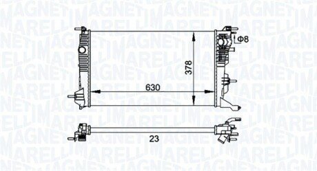 Радиатор охлаждения двигателя magneti Marelli 350213158300 на Рено Сценик 3