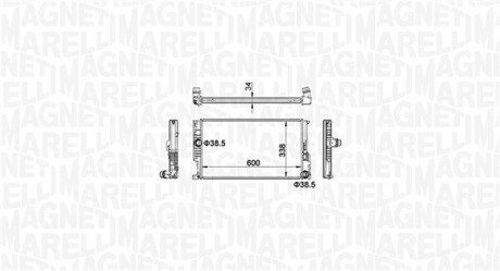 Радиатор охлаждения двигателя magneti Marelli 350213159600