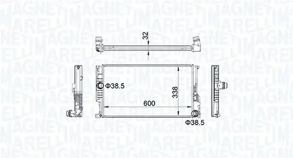 Радіатор охолодження двигуна Magneti Marelli 350213159600 (фото 1)