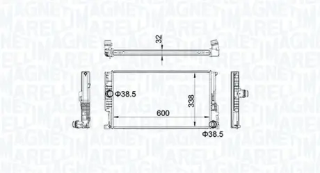 Радіатор охолодження двигуна Magneti Marelli 350213159600