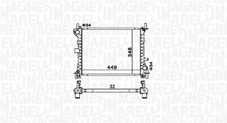 Радиатор охлаждения двигателя magneti Marelli 350213160300