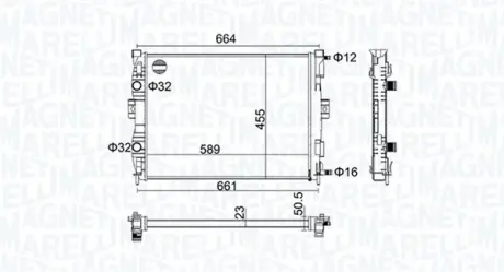 Радиатор охлаждения двигателя magneti marelli 350213160600