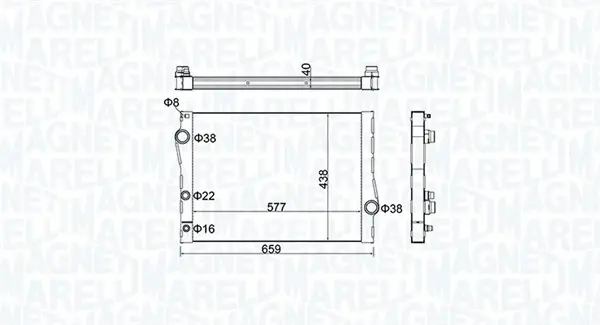 Радіатор охолодження двигуна Magneti Marelli 350213163500 (фото 1)