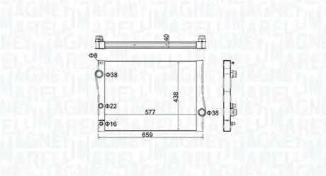 Радіатор охолодження двигуна Magneti Marelli 350213163500