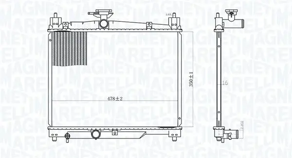 Радіатор охолодження двигуна Magneti Marelli 350213164800 (фото 1)