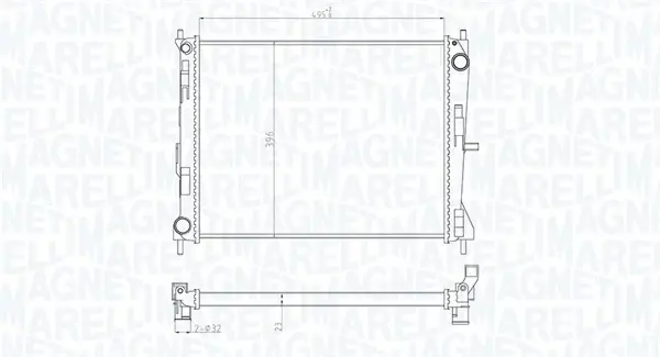 Радіатор охолодження двигуна Magneti Marelli 350213165300 (фото 1)