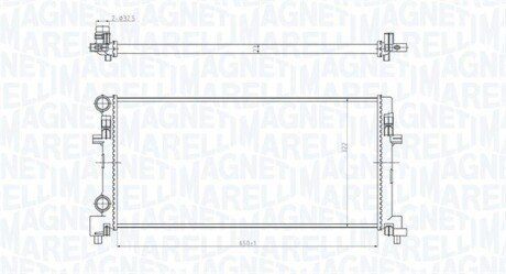 Радиатор охлаждения двигателя magneti Marelli 350213166200 на Шкода Yeti