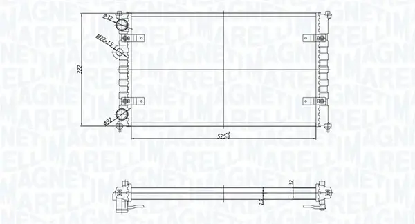 Радиатор охлаждения двигателя magneti marelli 350213167700