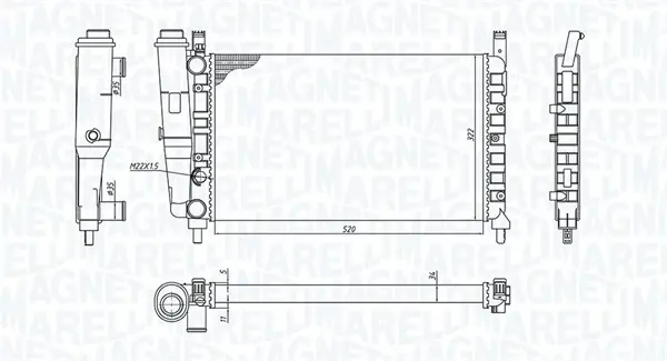 Радіатор охолодження двигуна Magneti Marelli 350213172400 (фото 1)