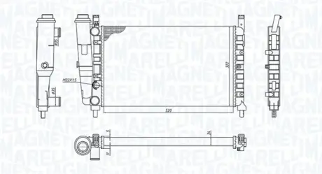 Радіатор охолодження двигуна magneti marelli 350213172400