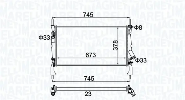 Радіатор охолодження двигуна Magneti Marelli 350213173900 (фото 1)