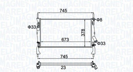 Радиатор охлаждения двигателя magneti Marelli 350213173900 на Форд Транзит 6