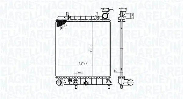Радиатор охлаждения двигателя magneti marelli 350213174800