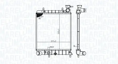 Радиатор охлаждения двигателя magneti marelli 350213174800