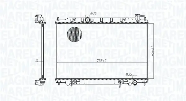 Радиатор охлаждения двигателя magneti marelli 350213179200