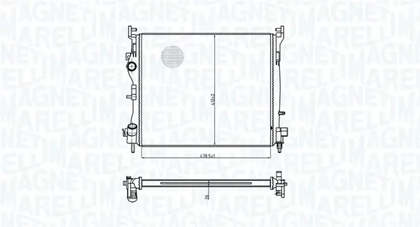 Радиатор охлаждения двигателя magneti marelli 350213179300