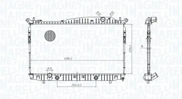 Радиатор охлаждения двигателя magneti marelli 350213179600