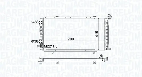 Радіатор охолодження двигуна Magneti Marelli 350213180900 (фото 1)