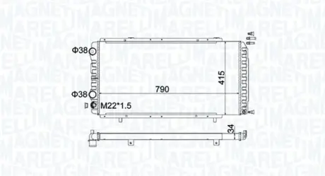 Радіатор охолодження двигуна Magneti Marelli 350213180900