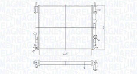 Радиатор охлаждения двигателя magneti Marelli 350213182200 на Рено Клио 2