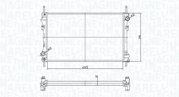 Радіатор охолодження двигуна Magneti Marelli 350213183300 (фото 1)