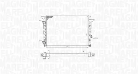 Радиатор охлаждения двигателя magneti marelli 350213185400 Фольксваген Пассат б3