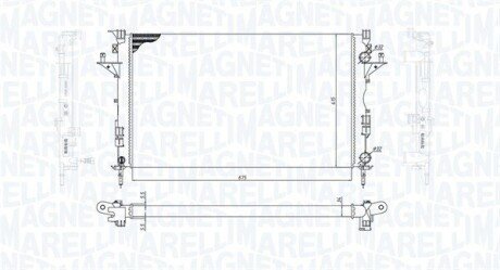 Радіатор охолодження двигуна magneti Marelli 350213185800 на Рено Лагуна 2