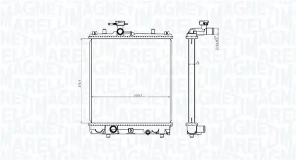 Радиатор охлаждения двигателя magneti marelli 350213186100