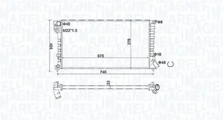 Радіатор охолодження двигуна Magneti Marelli 350213186600