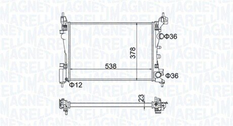 Радиатор охлаждения двигателя magneti Marelli 350213186700