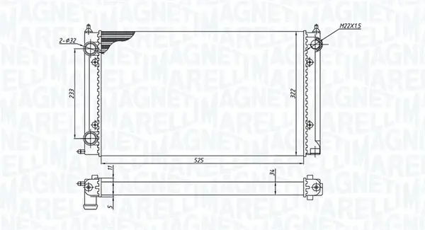 Радиатор охлаждения двигателя magneti marelli 350213187500