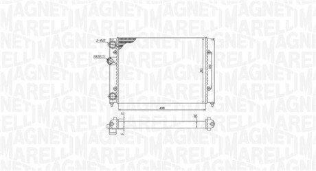 Радиатор охлаждения двигателя magneti Marelli 350213187700 на Фольксваген Поло хэтчбек