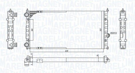 Радиатор охлаждения двигателя magneti Marelli 350213187800 на Фольксваген Поло седан