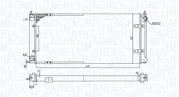 Радиатор охлаждения двигателя magneti marelli 350213188300