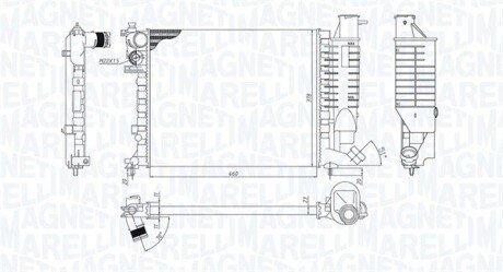 Радиатор охлаждения двигателя magneti Marelli 350213188500 на Пежо 306