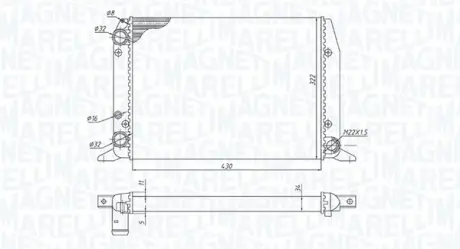 Радиатор охлаждения двигателя magneti marelli 350213188800