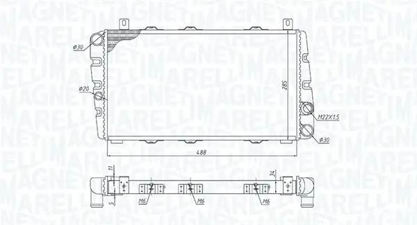 Радиатор охлаждения двигателя magneti marelli 350213189700