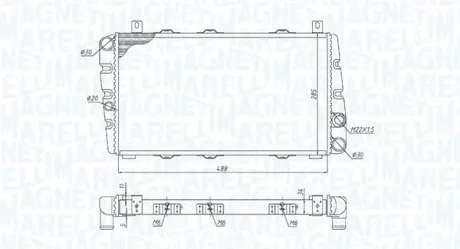 Радиатор охлаждения двигателя magneti marelli 350213189700 Шкода Фелиция