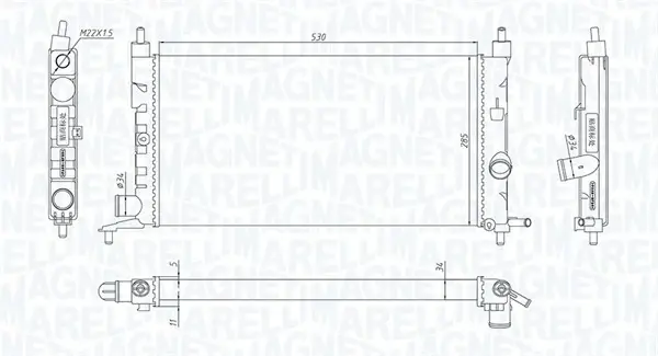 Радіатор охолодження двигуна Magneti Marelli 350213190400 (фото 1)