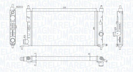 Радиатор охлаждения двигателя magneti Marelli 350213190400 на Опель Корса б