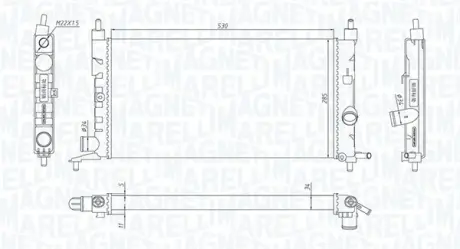 Радіатор охолодження двигуна Magneti Marelli 350213190400