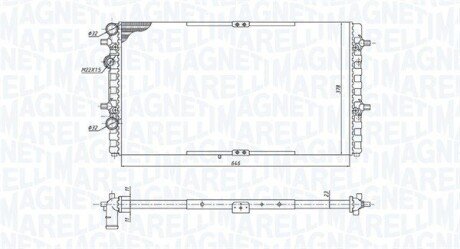 Радіатор охолодження двигуна magneti Marelli 350213191400 на Сеат Ибица